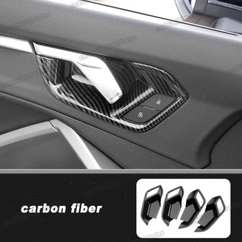 карбоновая Дверная Ручка из Углеродного волокна, Панель Чаши, Хромированные Накладки для Audi Q3 2019 2020 2021, Аксессуары Для Автостайлинга 2022 2023 2024