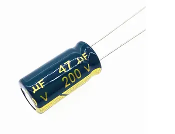 100 шт./лот 47 мкФ 200 В 47 мкФ алюминиевый электролитический конденсатор Размер 10*20 20%