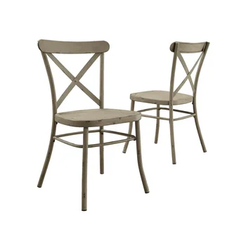 Better Homes and Gardens Обеденный стул Collin изношенного белого цвета, комплект из 2 предметов, с несколькими отделками
