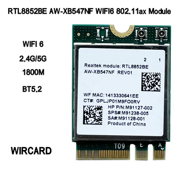 Wifi 6 AW-XB547NF RTL8852BE Сетевая карта 1800 Мбит/с BT5.2 Двухдиапазонный Беспроводной Wi-Fi Адаптер 802.11ax 2,4 G/5 ГГц MU-MIMO Для Win 10