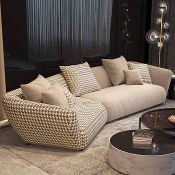 Новый Итальянский минималистичный Дизайнерский Тканевый диван без стирки, Угловой диван-шезлонг специальной формы