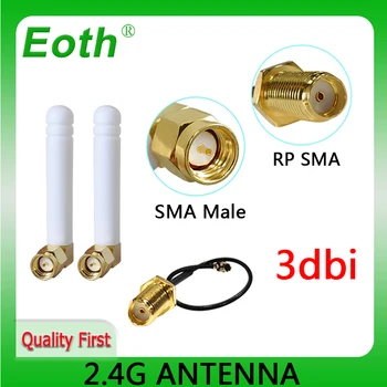 EOTH 2,4 g антенна 3dbi sma мужской wlan wifi 2,4 ГГц антенна IPX ipex 1 SMA женский удлинитель с косичкой iot модуль antena