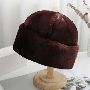 Повседневная Зимняя шапка из Искусственной норки, шапки-бини для Докеров, Утолщенная мягкая Президентская шляпа для улицы