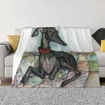 Одеяла с 3D принтом Greyhound Whippet Dog, Удобное мягкое фланелевое осеннее одеяло для дивана, домашней кровати