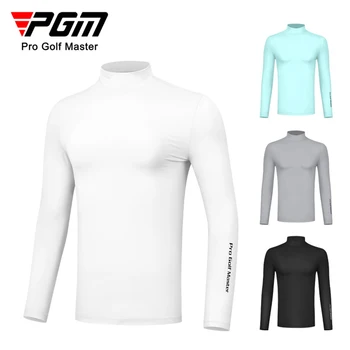 Мужские солнцезащитные рубашки PGM Golf Ice Silk С длинным рукавом Защита от ультрафиолета Прохладная Дышащая Высокоэластичная Спортивная одежда для тренировок YF488