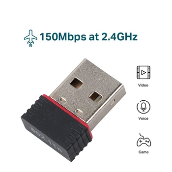 Мини USB Wifi Адаптер 802.11n Антенна 150 Мбит/с USB Беспроводной приемник Ключ Сетевая карта Внешний Wi-Fi для настольного ноутбука