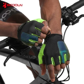 Летние Велосипедные перчатки BOODUN с полупальцами Для Мужчин И Женщин, Противоударная накладка, Перчатки для шоссейного горного Велосипеда, Мягкие дышащие перчатки MTB