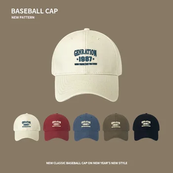 Бейсболки 1987 года выпуска, Мужские и женские бейсболки с регулировкой размера Большой головы, Повседневные хлопковые шляпы от Солнца с вышивкой, Унисекс, однотонные шляпы с козырьком