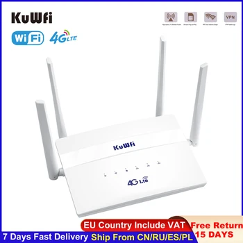 KuWFi 4G LTE WiFi Маршрутизатор 300 Мбит/с Беспроводной маршрутизатор с широким охватом с 4 внешними антеннами с высоким коэффициентом усиления 4G Бразилия Маршрутизирует до 32 пользователей