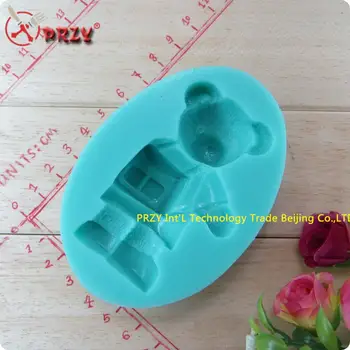 BabyMachine Медведь силиконовая форма для льда/мыла дляшоколада/помадки/печенья, инструменты для выпечки, формы для выпечки Животных, Бесплатная доставка (si266)