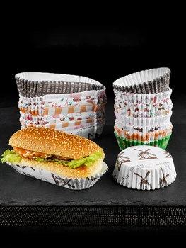 Круглые бумажные стаканчики для торта 200шт Лоток для бумаги с пищевым покрытием, вкладыши для кексов, чашка для маффинов, лоток для бумаги для хлеба
