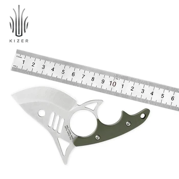 Нож Kizer с фиксированным лезвием Зуб Акулы 1043N1 Нож для выживания на природе, для Кемпинга, Охоты, G10, Ручка Из стали N690, Ножи для выживания