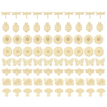 80 Штук Незаконченных Деревянных Вырезов Кусочки дерева-Бабочки Заготовки из Цветочного Дерева Поделки из деревянной краски