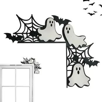 Украшения для дверей на Хэллоуин, хорошо отполированный узор из тыквы с привидением-ведьмой Для дверного угла, Декор для дверей на Хэллоуин с привидением-ведьмой