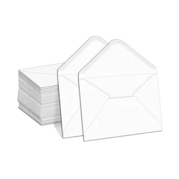 Конверты B6 100 шт. Белые конверты для приглашений, свадеб, объявлений, детского душа Пустой конверт