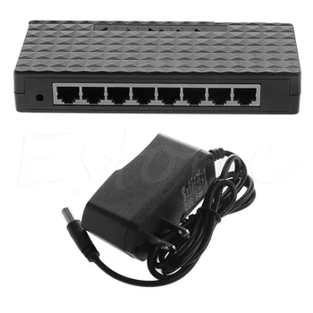 планшет-8-портовый RJ45 10/100/1000 Мбит/с Гигабитный Ethernet Настольный сетевой коммутатор US Plug