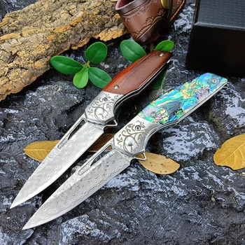 Складной Тактический охотничий нож VG10 из дамасской стали для кемпинга, самообороны, выживания, карманные ножи EDC, Фруктовый нож, мультитул