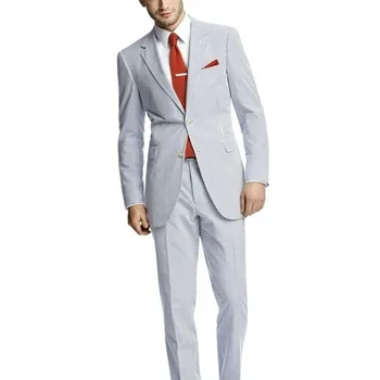 2017 костюм homme mariage Летние Смокинги мужской костюм С вырезами на лацканах Свадебные костюмы Для мужчин Лучший мужской смокинг на заказ (куртка + брюки)