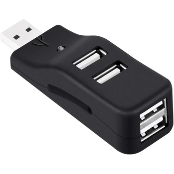 4-Портовый USB-концентратор, Разветвитель Mini USB 2.0 Data Hub, Маленький Портативный, Для ПК, ноутбуков, портативных ПК, XPS, Imac и многого другого