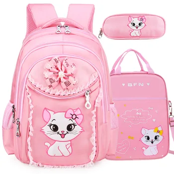 Школьный ранец для девочек, новая дышащая износостойкая сумка для девочек начальной школы, снижающая нагрузку, корейская версия cute princess bac
