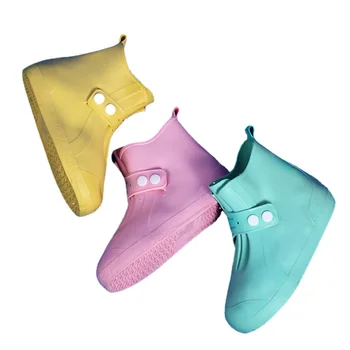 Новые модные силиконовые непромокаемые ботинки для мальчиков и девочек, водонепроницаемые детские короткие чехлы для обуви, Милая детская нескользящая обувь, протектор