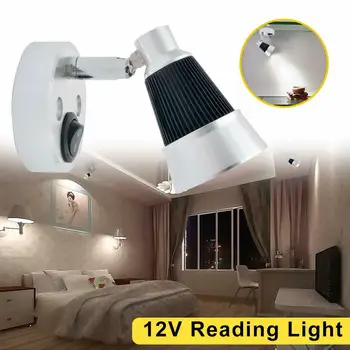Настенный светильник 12V для чтения, Белый светодиодный 3500K, Прикроватный прожектор для кемпинга на колесах, Аксессуары для Дома на колесах