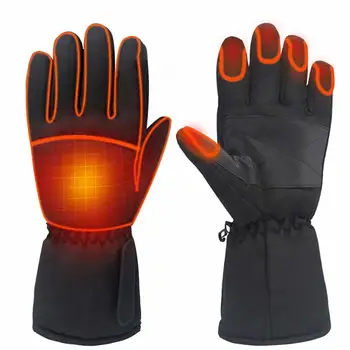 Водонепроницаемые нагревательные перчатки черного цвета с электронным подогревом, Устойчивые к холодной погоде, быстро нагреваются, нагревательные перчатки из углеродного волокна