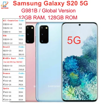 Samsung Galaxy S20 5G G981B/DS Глобальная версия 6,2 