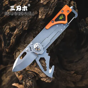 SANRENMU 6050 Карманный складной нож для кемпинга, охоты, EDC Mini Sharp, многофункциональный инструмент для защиты военной промышленности