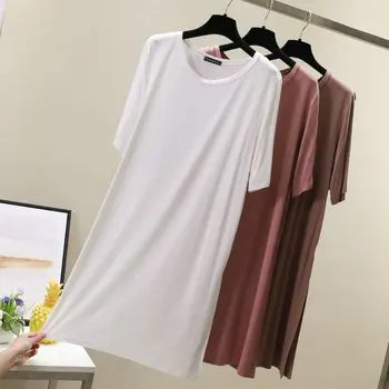 Модальные женские пижамы Vestidos на весну и лето 2023, Свободное платье для сна большого размера, женская хлопковая тонкая домашняя одежда