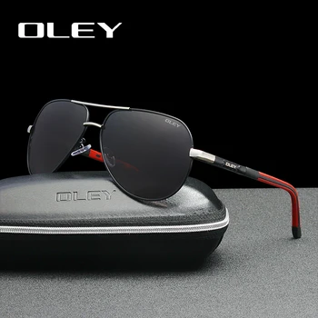 Мужские солнцезащитные очки OLEY из алюминия, магниевые поляризованные очки пилота, модные классические летние солнцезащитные очки пилота, очки UV400