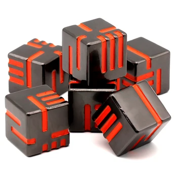Технологические Металлические Кубики, Набор кубиков DND 15 мм D6 Dice, Игровые Концептуальные кубики Нового дизайна для настольных игр (Gun Orange)