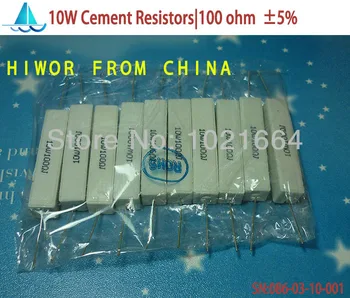 (10 шт./лот) 10 Вт 100 Ом Керамический цементный силовой резистор 100 Ом резисторы