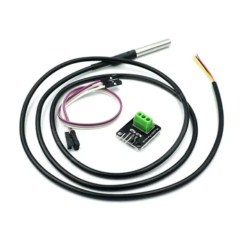 Модуль датчика температуры DS18B20 Водонепроницаемый датчик температуры с цифровым сенсорным кабелем из нержавеющей стали для Arduino