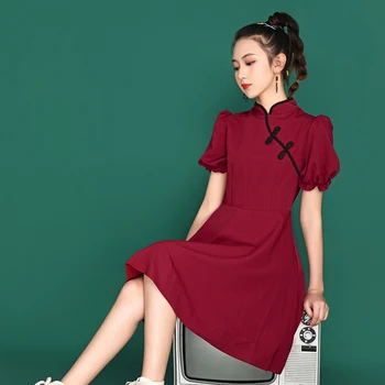Весенне-летний Новый Ежедневный Чонсам Модифицированная версия, Тонкая Талия, Модное платье для темпераментных девушек, Трендовое китайское традиционное платье