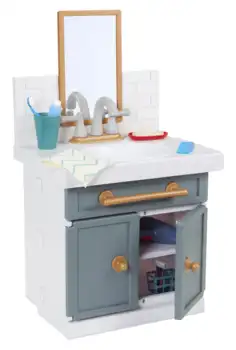 Первая раковина в ванной комнате Little Tikes с настоящим работающим краном, ролевая игра для детей