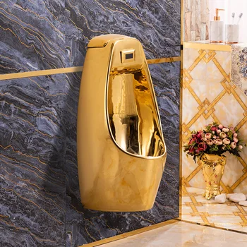 Легкий Роскошный Золотой Встроенный Стакан для Мочи, Настенный Мужской Керамический Писсуар для ванной Комнаты в отеле