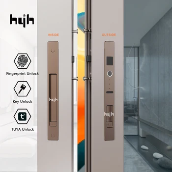 hyh Smart Lock для дверей Замок отпечатков пальцев Tuya Door Lock для раздвижных дверей