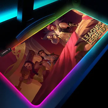 Фантастическая Настройка Коврика Для мыши Gamer, RGB Модные Прочные Коврики для мыши League of Legends, Светящийся коврик Для мыши, Нескользящий Коврик, светодиодный Коврик Для Мыши