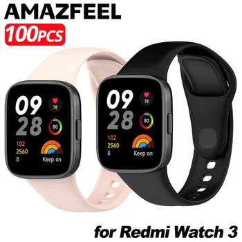 100 шт. Ремешок для Redmi Watch 3 Браслет Силиконовый ремешок для часов Xiaomi Redmi Watch 3 Смарт-часы Correa Band Аксессуары