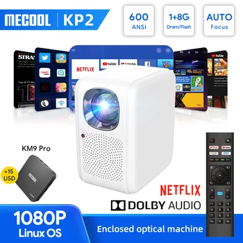 Глобальная версия MECOOL 2023 Projetor KP2 Глобальная версия с Linux 1 + 8G 2.4G / 5G WiFi Сертифицированный Netflix Домашний кинотеатр Dolby Audio