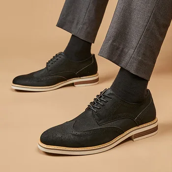 Мужские туфли-оксфорды Классической ручной работы из искусственной кожи с острым носком и кружевом, удобные нескользящие деловые коричневые, черные, бесплатная доставка для мужской обуви
