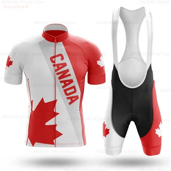 Новая одежда Канадской велокоманды, Велосипедная майка Ropa Ciclismo, Быстросохнущий Мужской Летний комплект для Велоспорта с коротким рукавом Maillot Culotte