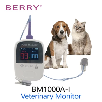 Ветеринарный монитор Berry BM1000A-1 Домашние животные Используют Bluetooth Пульсоксиметр SPO2 Частота пульса Пульсометр Насыщения кислородом Монитор домашних животных