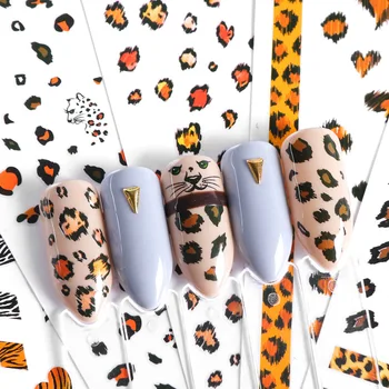 3D Наклейки для ногтей, Дикая Змея, Леопард, Украшения для ногтей, Слайдеры для ногтей, Товары для ногтей ручной работы, Наклейки для ногтей, Наклейки