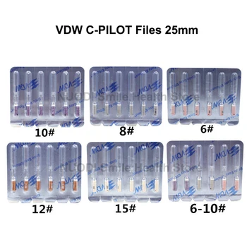 5 упаковок Файлов для корневых каналов зубов VDW C-Pilot Файлы 25 ММ 21 мм Эндодонтические Файлы для корневых каналов Стоматолог Использует Стоматологические Материалы для полости рта