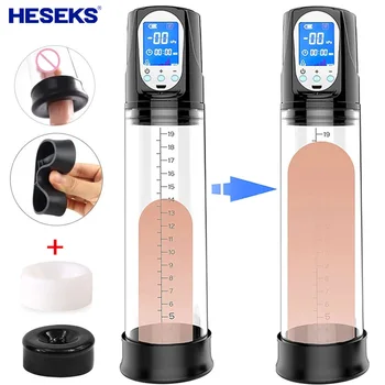 Автоматическая помпа для пениса HESEKS, вакуумный насос, электрический USB перезаряжаемый увеличитель пениса, удлинитель пениса, мужской увеличитель, секс-игрушка