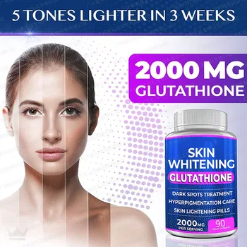 90 Таблеток глутатиона, Отбеливающая капсула, снижающая тонус кожи, Восстанавливающая Стареющую кожу, Уменьшающая количество меланина, Капсула для здоровья