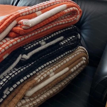 Плед, кашемировое одеяло, Брендовое дизайнерское Одеяло для кроватей, дивана, Флисовое вязаное шерстяное одеяло, домашнего офиса, Переносной шарф
