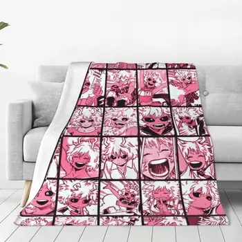 Mina Ashido Коллажные Одеяла Boku No Hero Academia Фланелевое Забавное Теплое одеяло для украшения дома